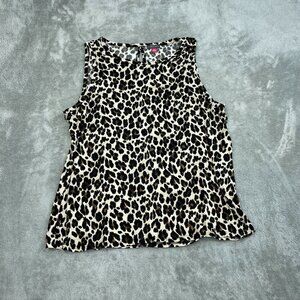 Vince Camuto Leopard Print Sleeveless Blouse XL Polyester Womens NWT 2356